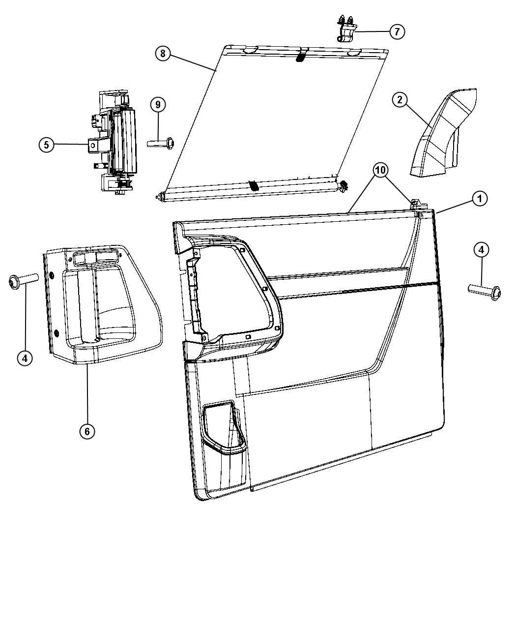 Diagram Sliding Door Trim Panel. for your 2010 Chrysler 300   