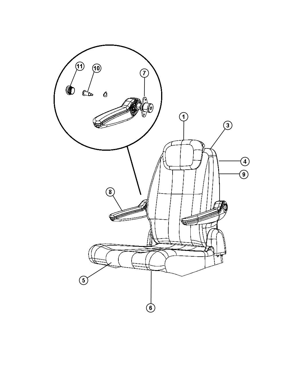 Diagram Rear Seat - Quad - Stow and Go - Trim Code [H7]. for your 2014 Chrysler Town & Country   