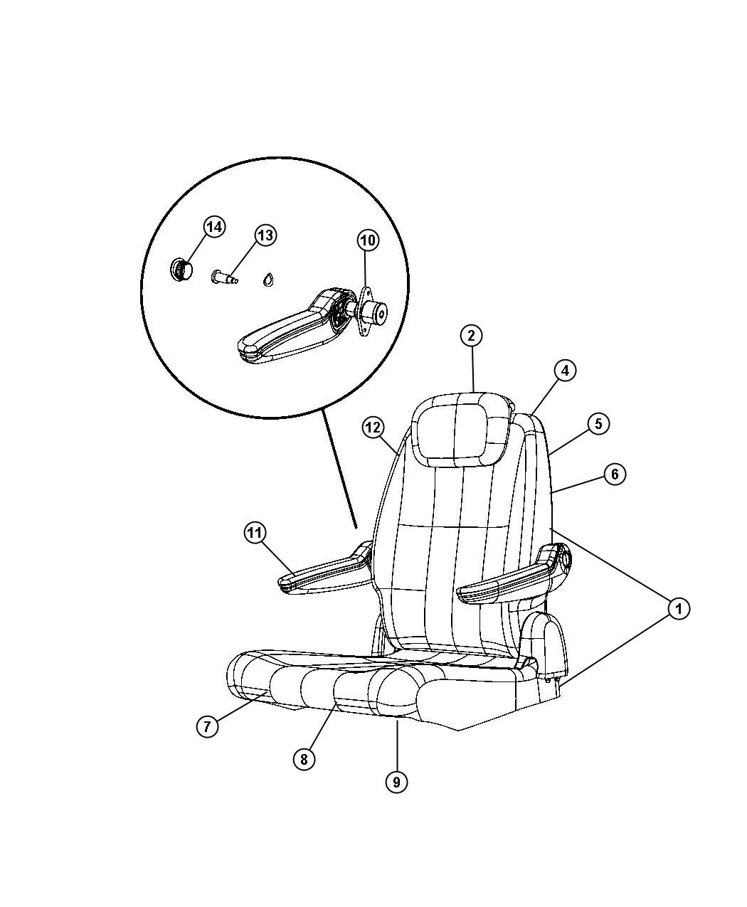 Diagram Rear Seat - Quad - Stow and Go - Trim Code [TL]. for your 2009 Chrysler Town & Country  Limited 