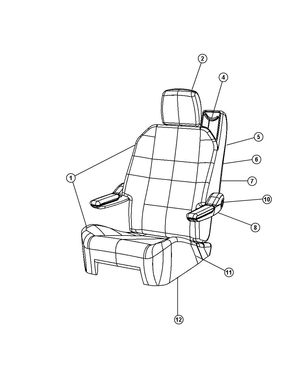 Rear Seat - Swivel Quad - Trim Code [J7]. Diagram