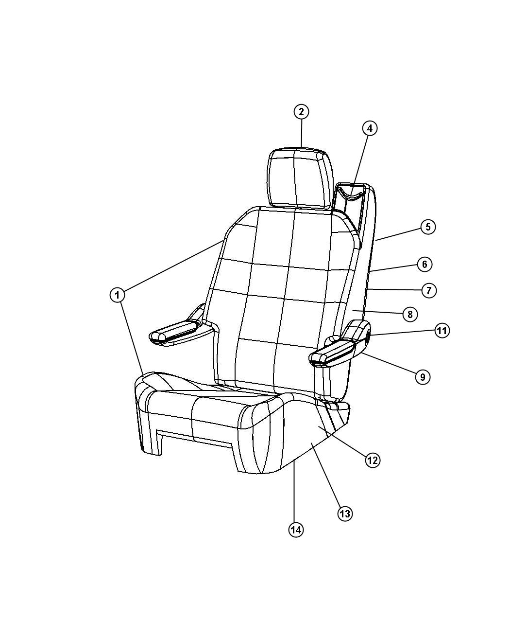 Rear Seat - Swivel Quad - Trim Code [RL]. Diagram