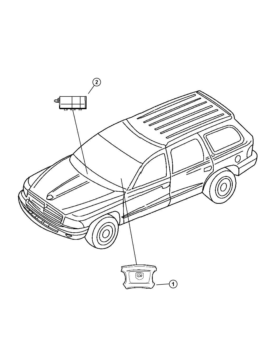 Diagram Air Bags Front. for your 2000 Chrysler 300  M 