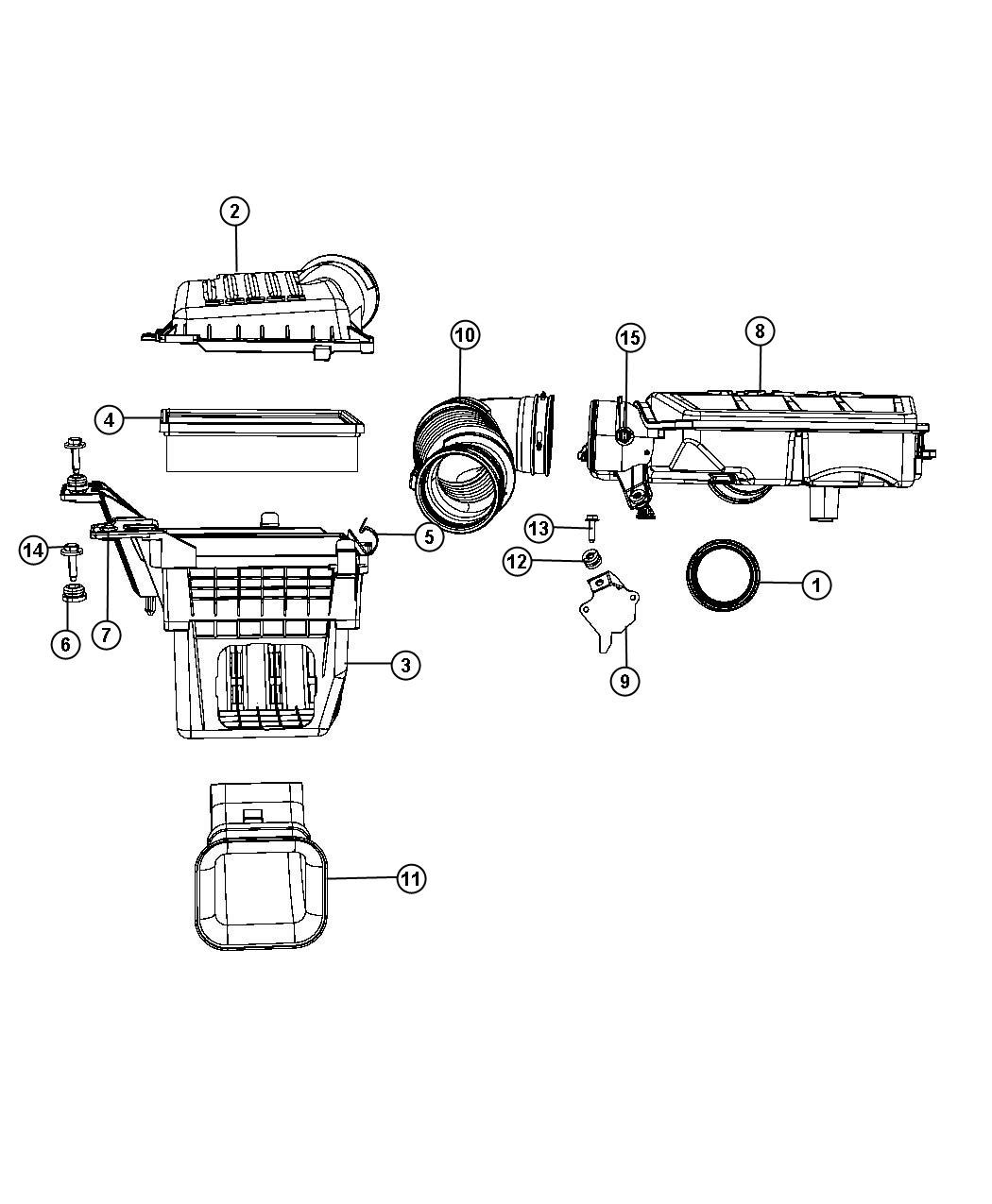 Diagram Air Cleaner and Related. for your 2023 Ram 2500   