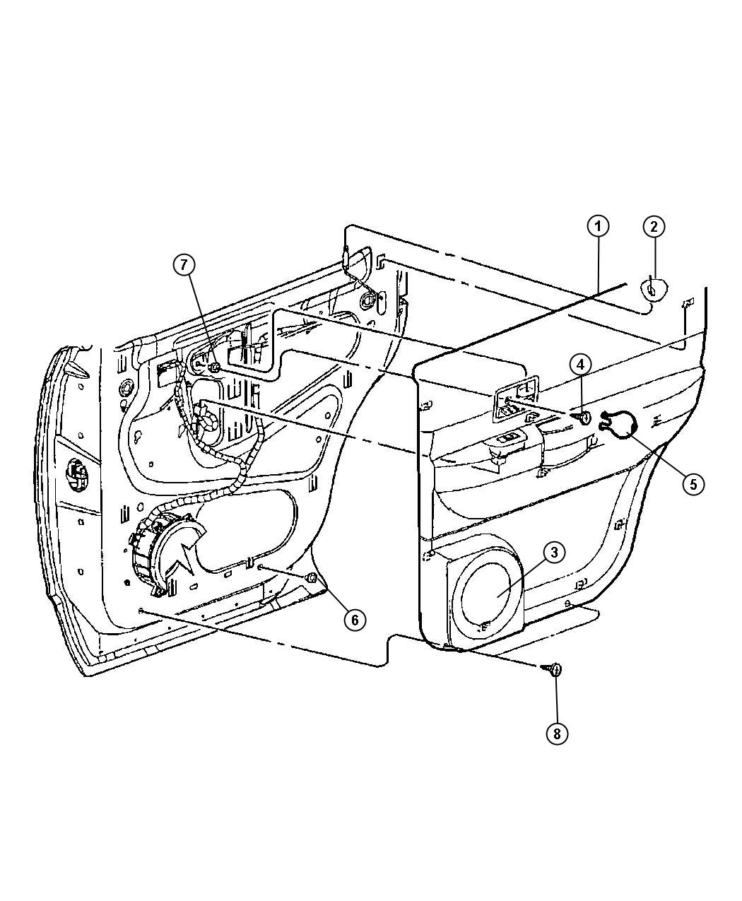 Diagram Rear Door Trim Panels. for your Chrysler