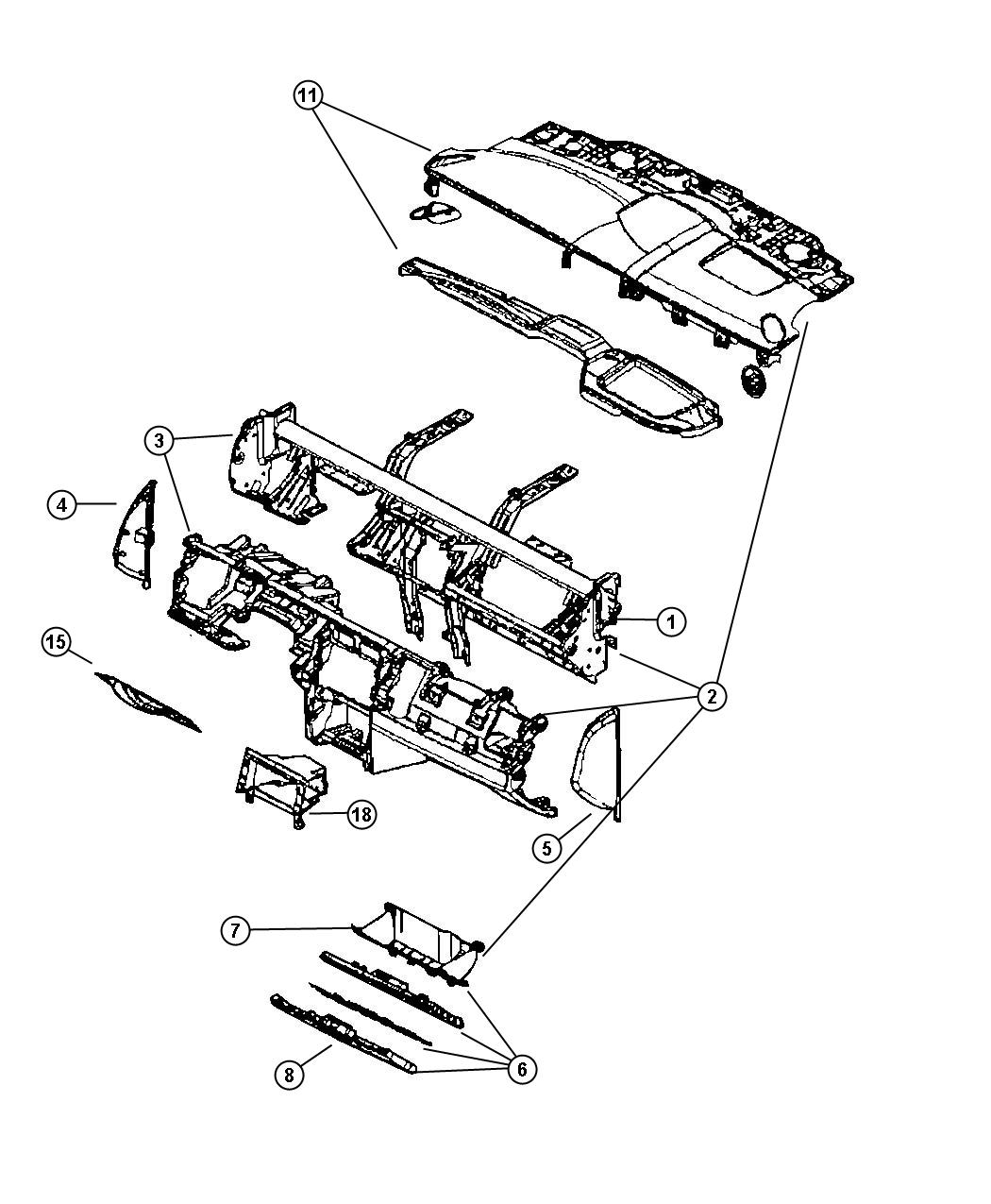 Diagram Instrument Panel and Structure. for your Dodge