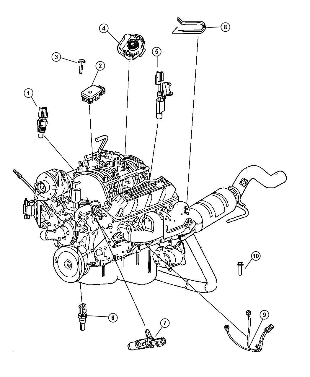 Diagram Sensors, Gas Engine. for your Dodge