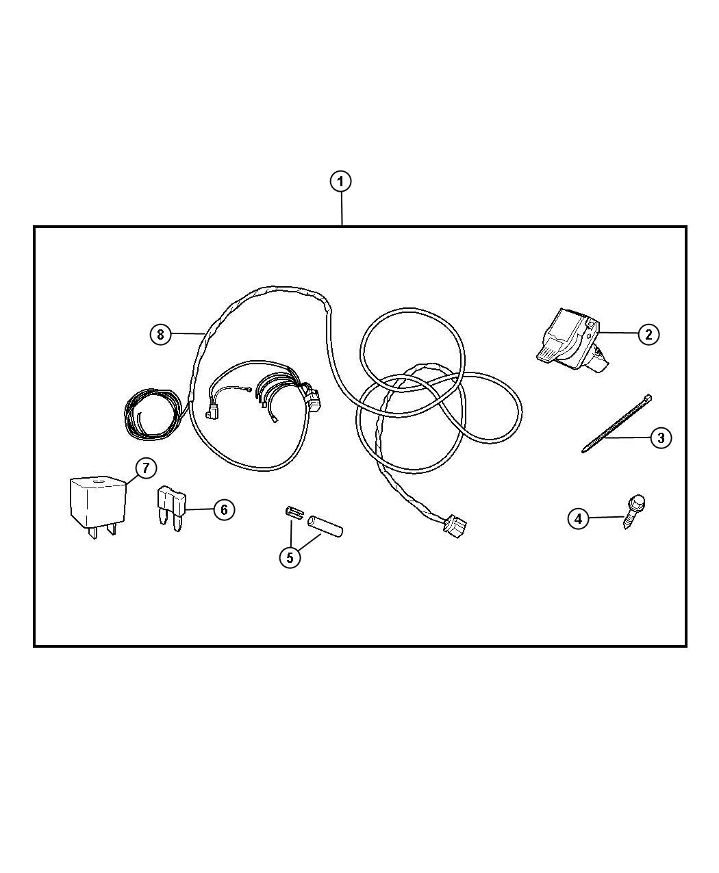 Diagram Wiring Kit - Trailer Tow - 7 Way. for your Jeep