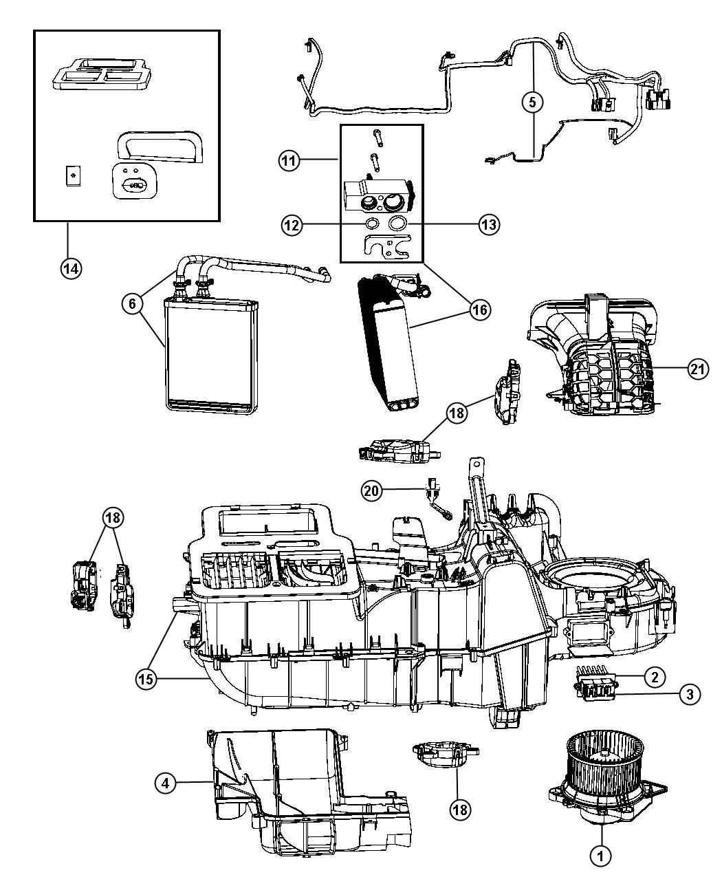 Diagram A/C and Heater Unit Front. for your Chrysler 300  M