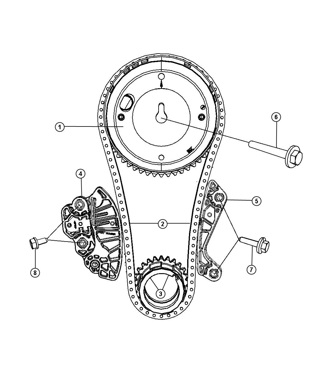 Diagram Timing System 5.7L [5.7L V8 HEMI HEV Engine]. for your Chrysler 300 M 