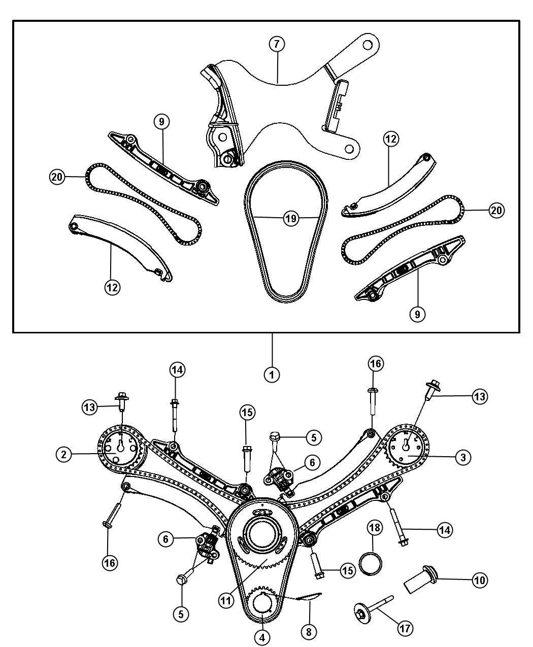 Diagram Timing System 4.7L [4.7L V8 Engine]. for your Dodge