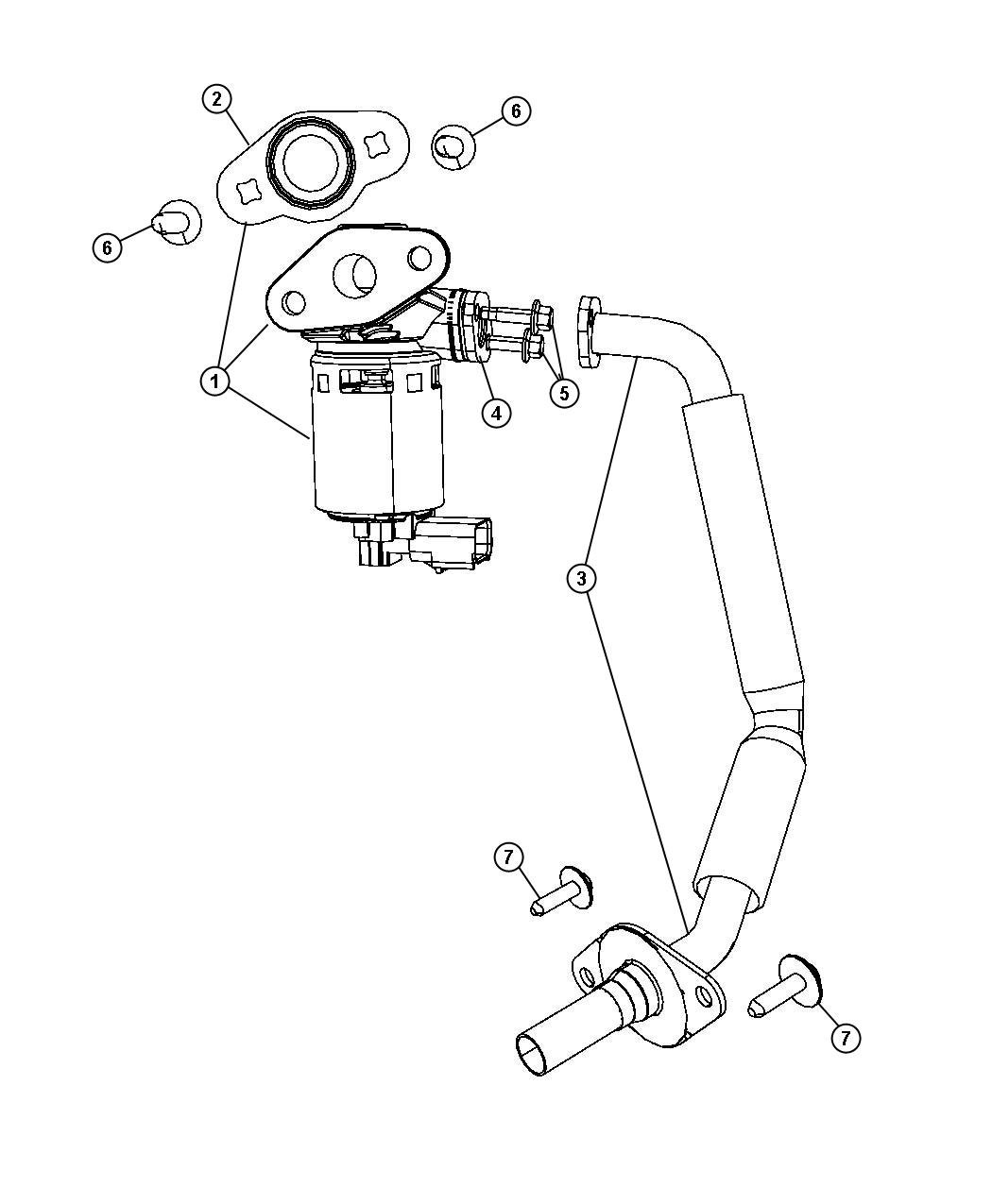 Diagram EGR Valve and Related Components. for your 2019 Dodge Charger   