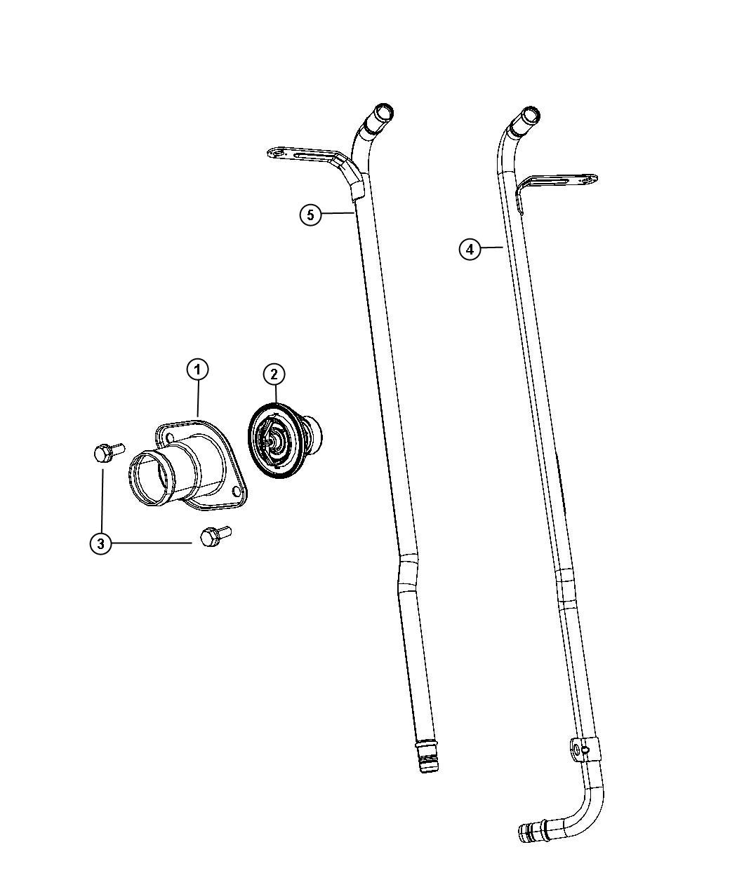 Diagram Thermostat and Related Parts. for your Jeep