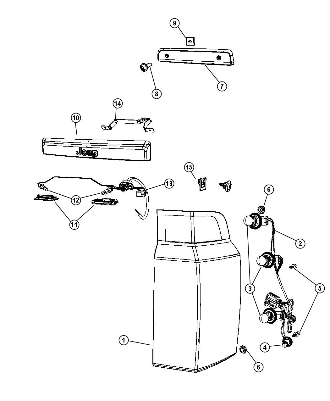 Diagram Lamps Rear. for your Jeep Commander  