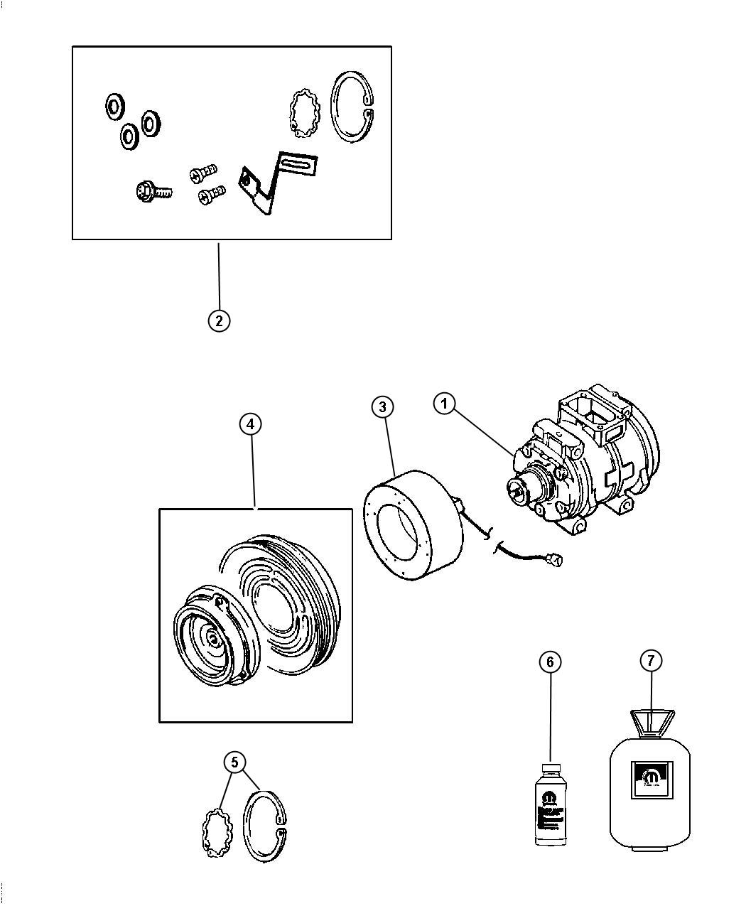 Diagram A/C Compressor 5.7L [[5.7L Hemi VCT MDS Engine,5.7L V8 HEMI MDS VCT Engine]]. for your Jeep