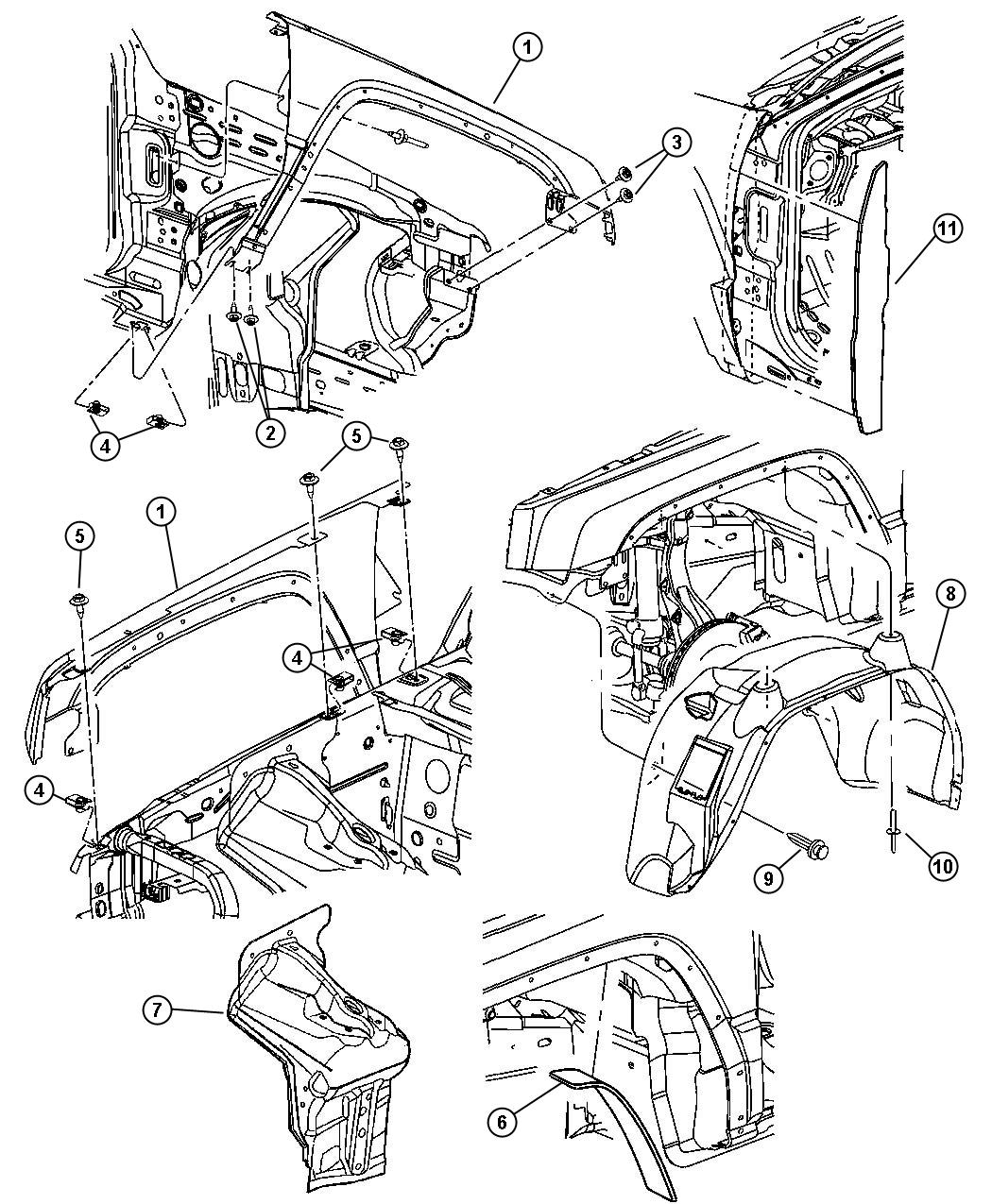 Diagram Front Fender. for your Jeep