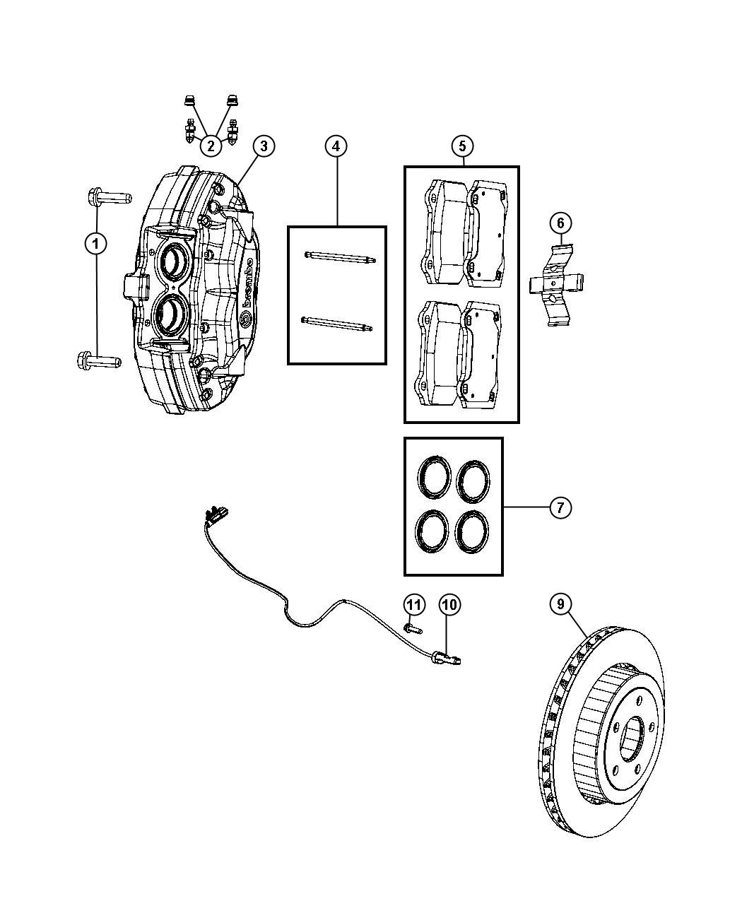 Diagram Brakes,Rear,Disc,With [Dana 44/226MM Rear Axle] Rear Axle. for your Jeep Grand Cherokee  