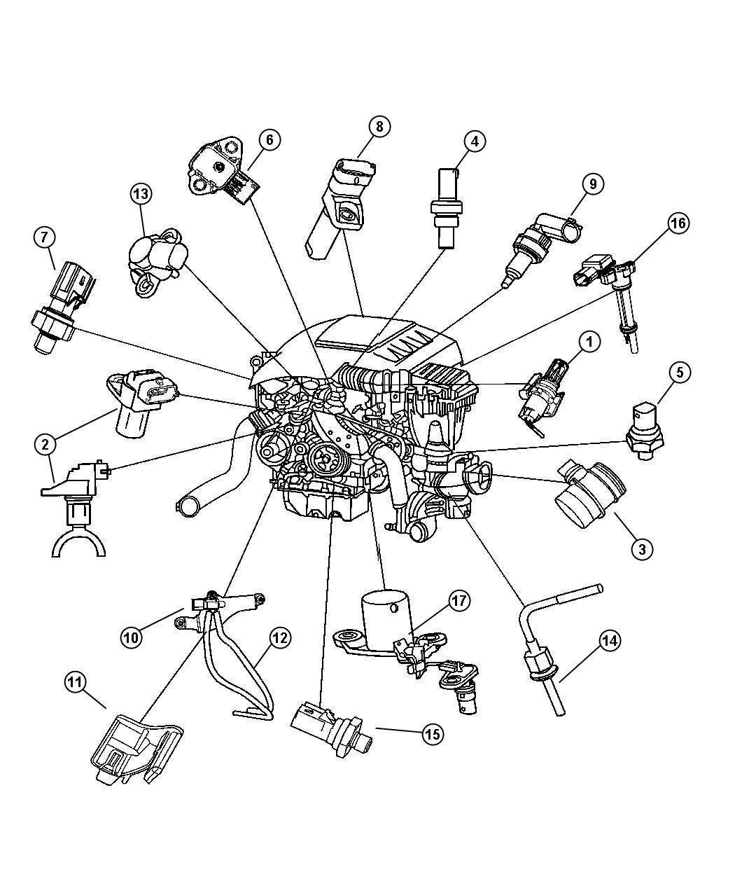 Sensors Diesel Engine. Diagram