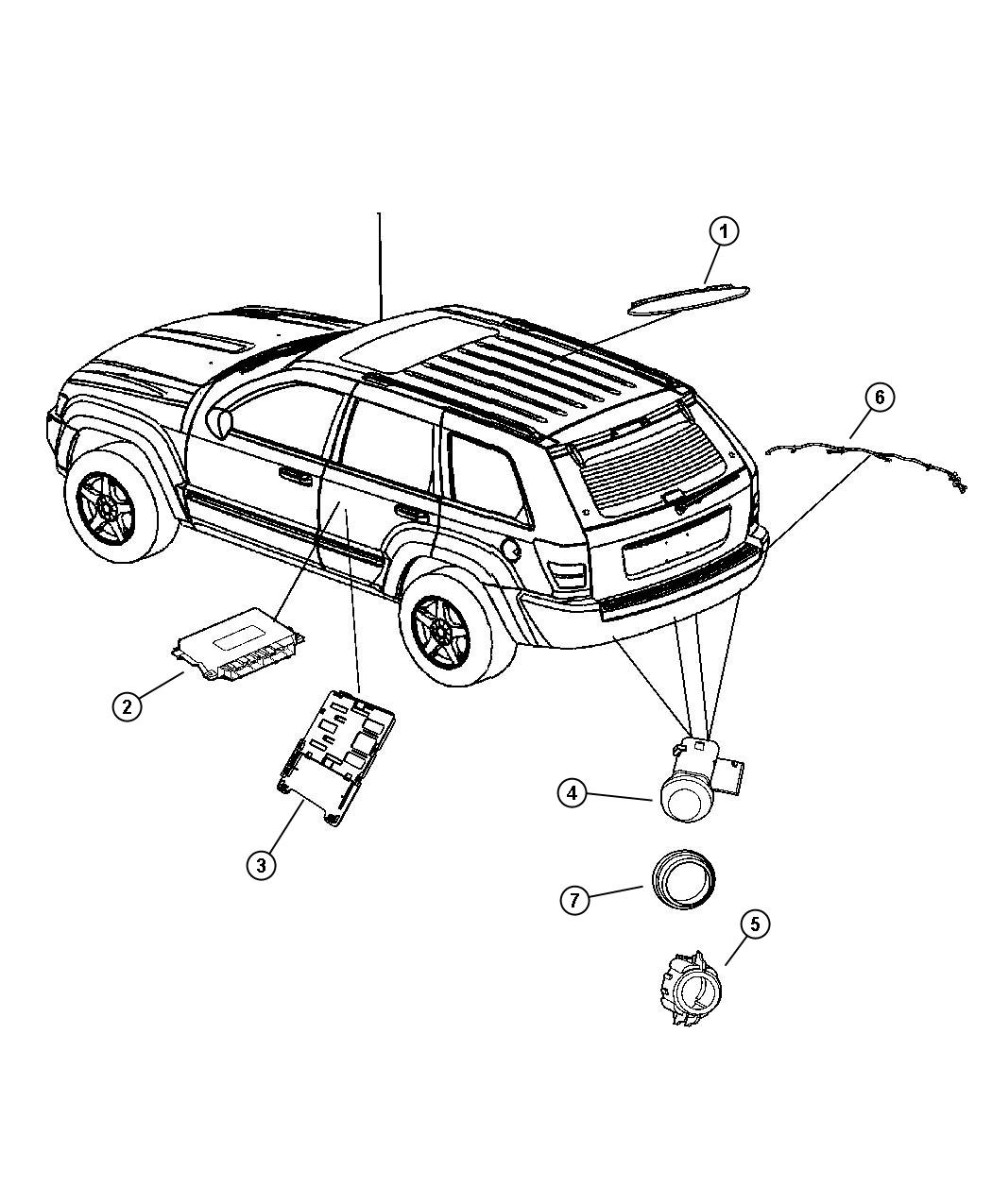 Diagram Park Assist. for your 2018 Ram 1500  REBEL Crew Cab 