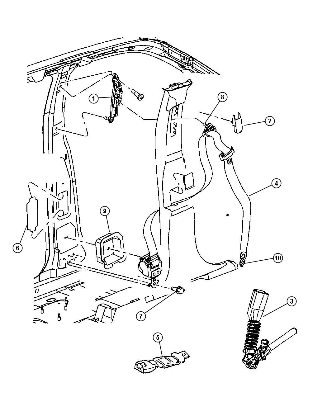 Seat Belts Front. Diagram