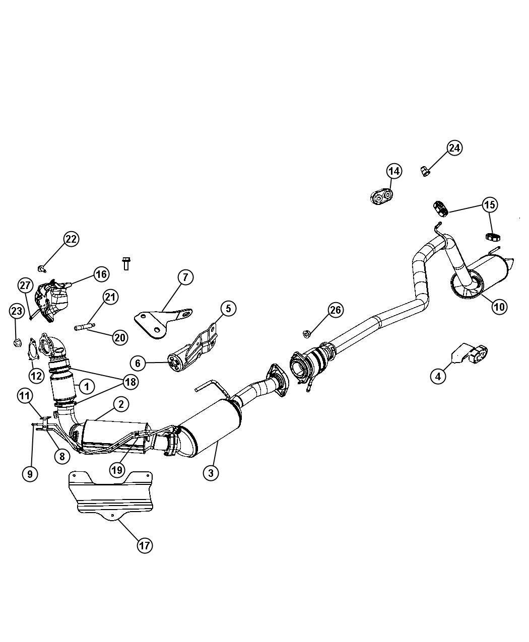 Diagram Exhaust System 3.0L Diesel [3.0L V6 Turbo Diesel Engine]. for your 2005 Dodge SPRINTER   