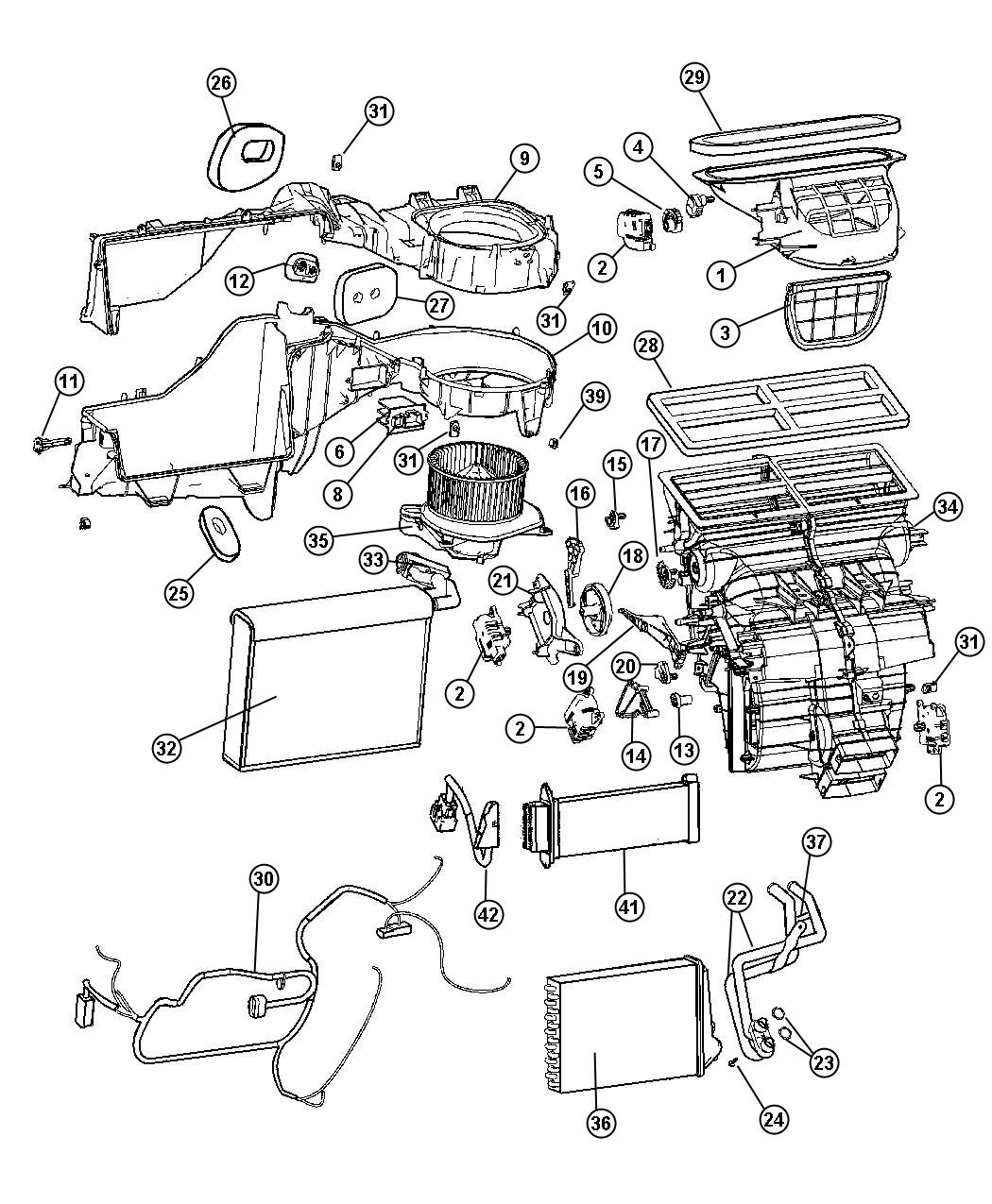 Diagram A/C and Heater Unit. for your Jeep Grand Cherokee  