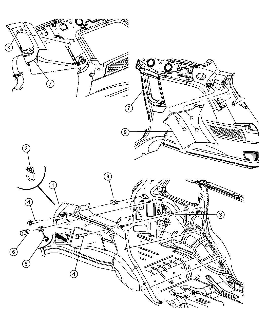 Diagram Quarter Trim Panel. for your Jeep Grand Cherokee  