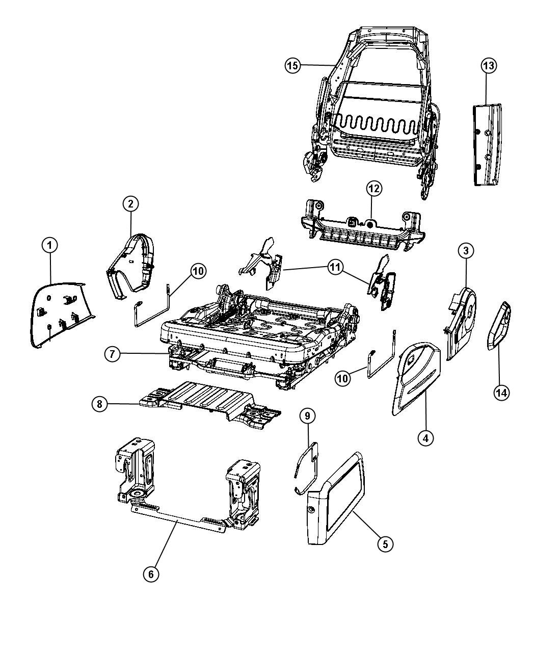 Diagram Adjusters , Recliners and Shields - Driver Seat - Power. for your Chrysler PT Cruiser  