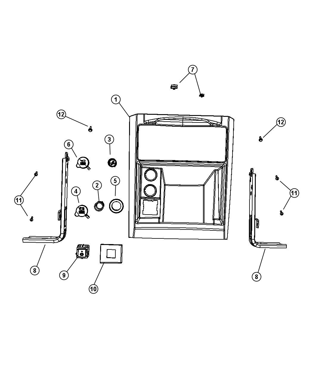 Diagram Instrument Panel Lower Console. for your Chrysler