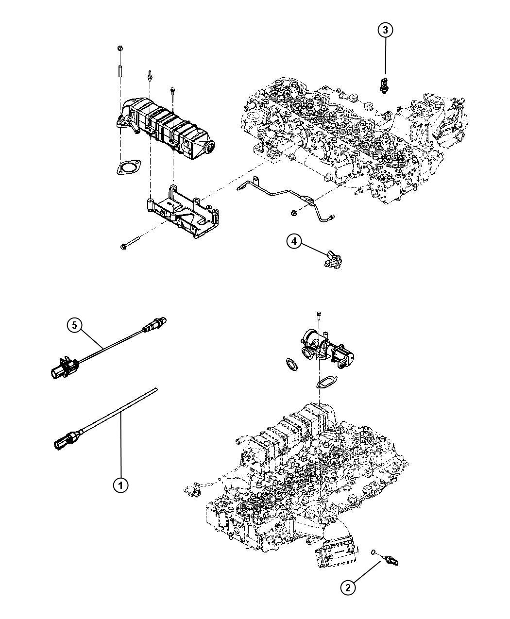 Diagram Sensors Ehaust and Oxygen. for your Dodge Ram 3500  