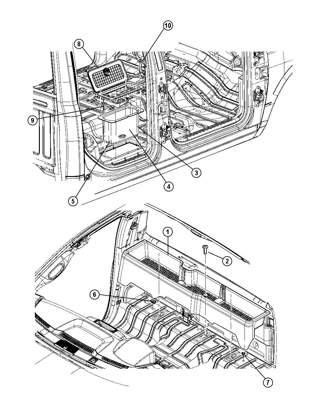 Rear Storage Compartments. Diagram