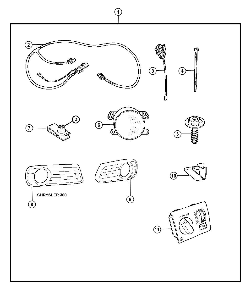 Diagram Light Kit - Fog - Chrysler/300. for your Dodge