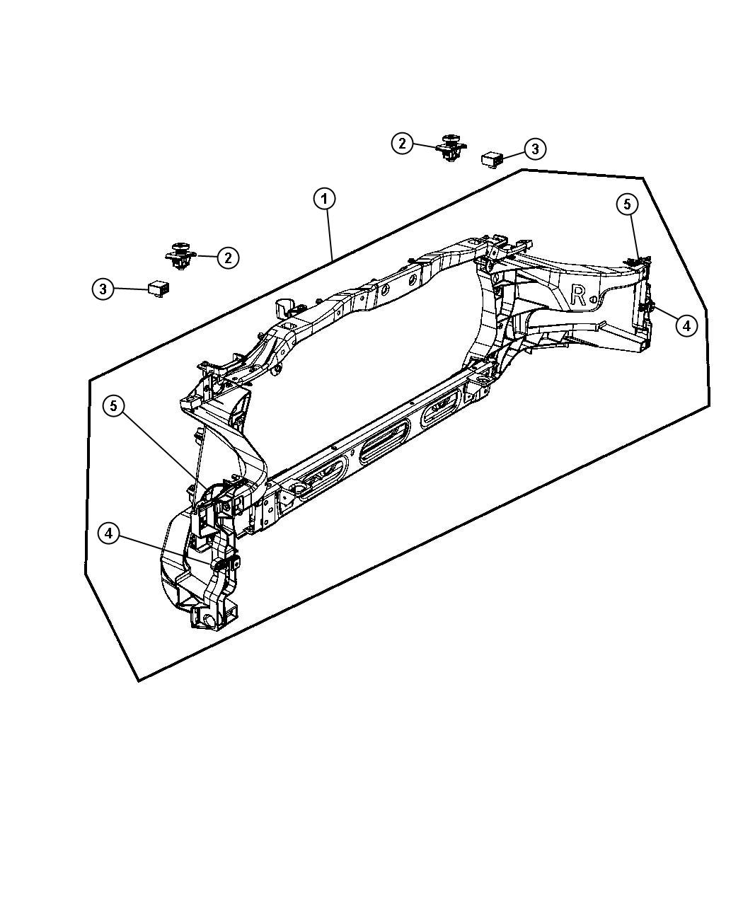 Diagram Radiator Support. for your Dodge Ram 1500  