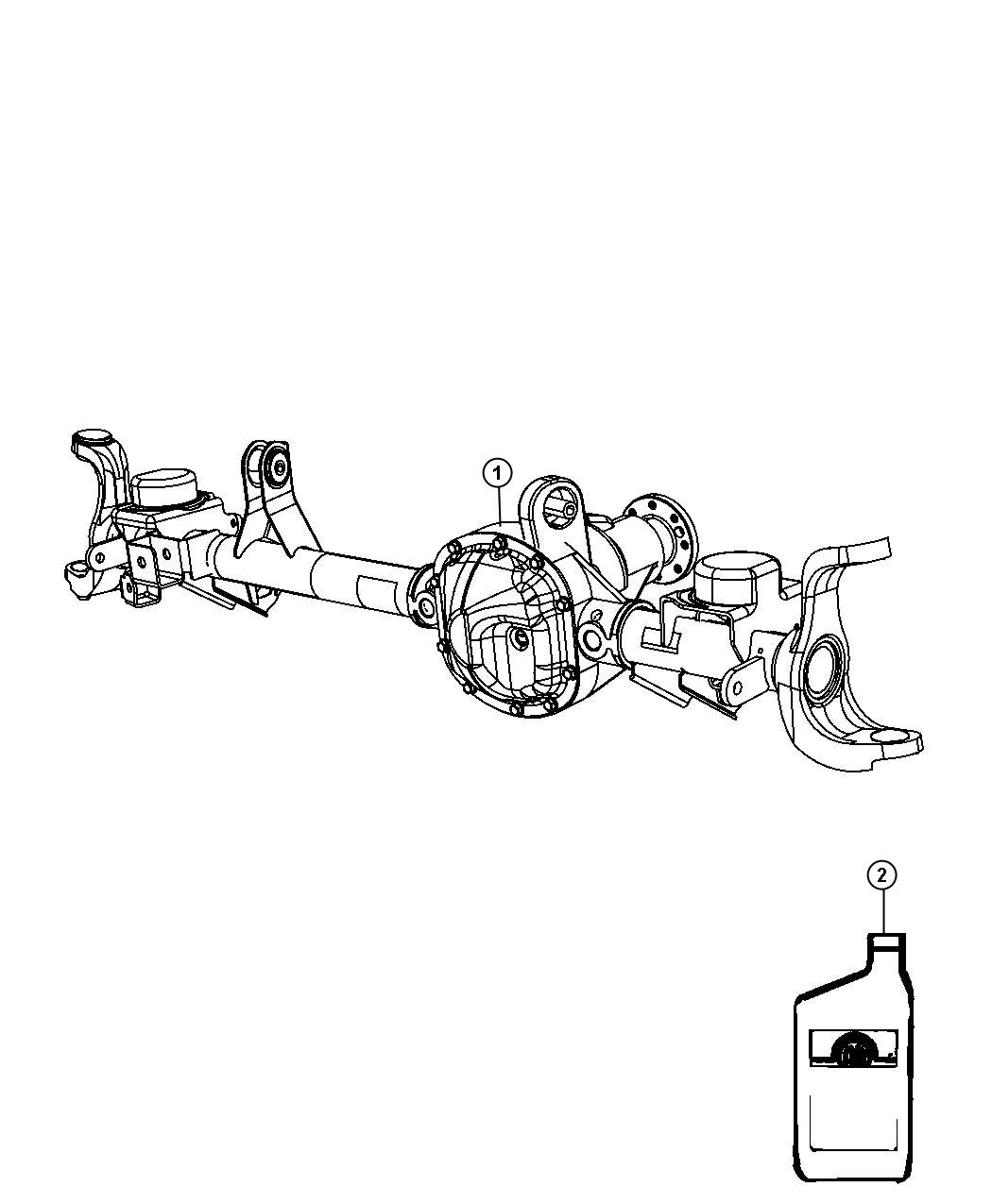 Diagram Axle Assembly, Front, 4 Wheel Drive. for your 2018 Jeep Grand Cherokee   