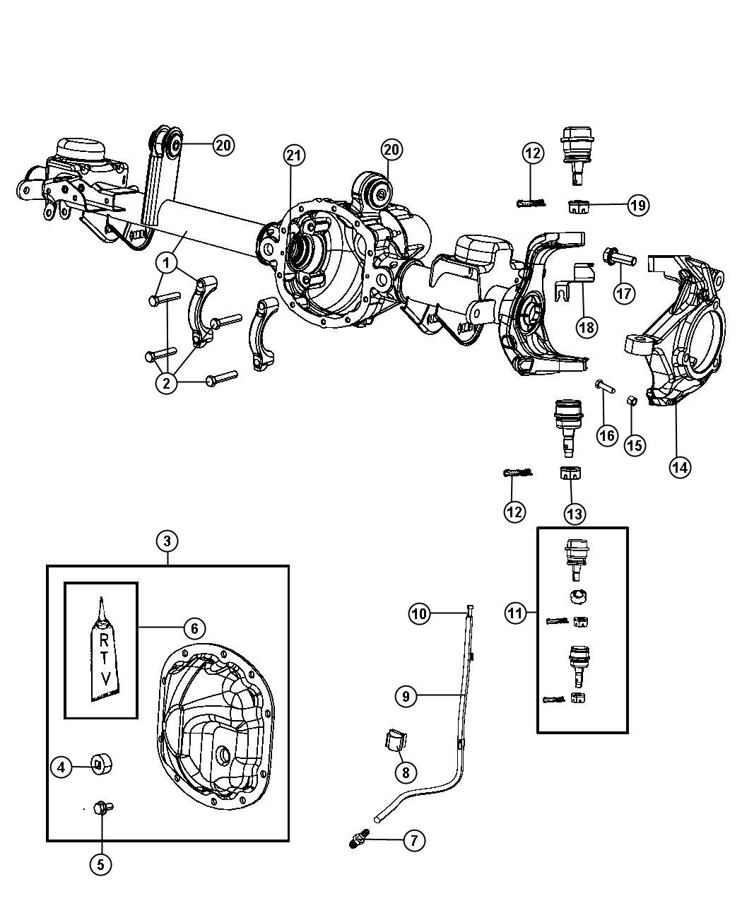 Diagram Housing and Vent. for your Jeep Wrangler  