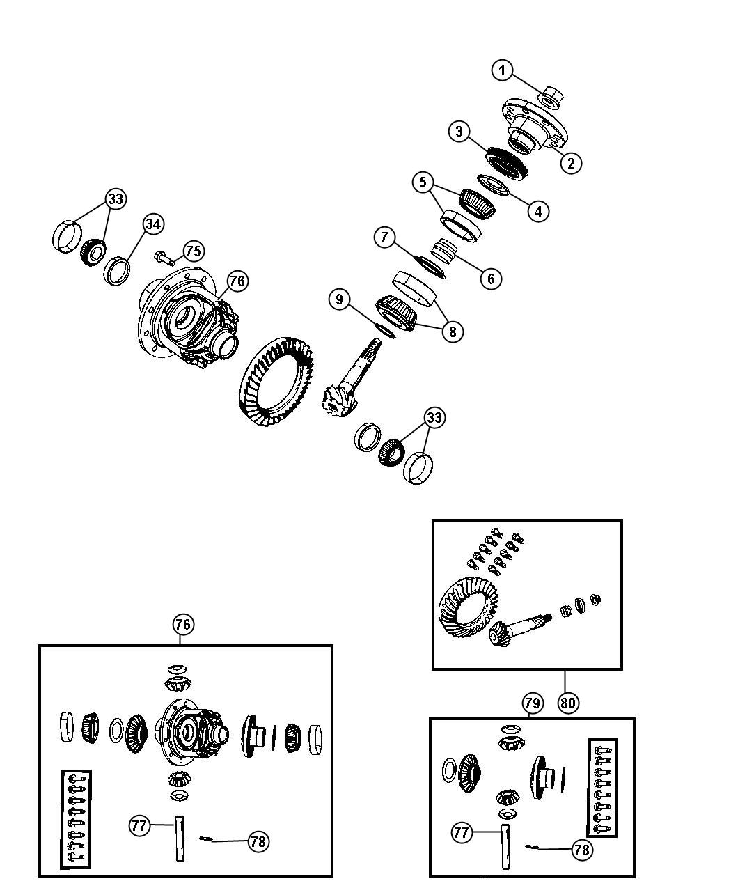 Diagram Differential Assembly, Front Axle With [Conventional Differential Frt Axle]. for your Jeep Wrangler  