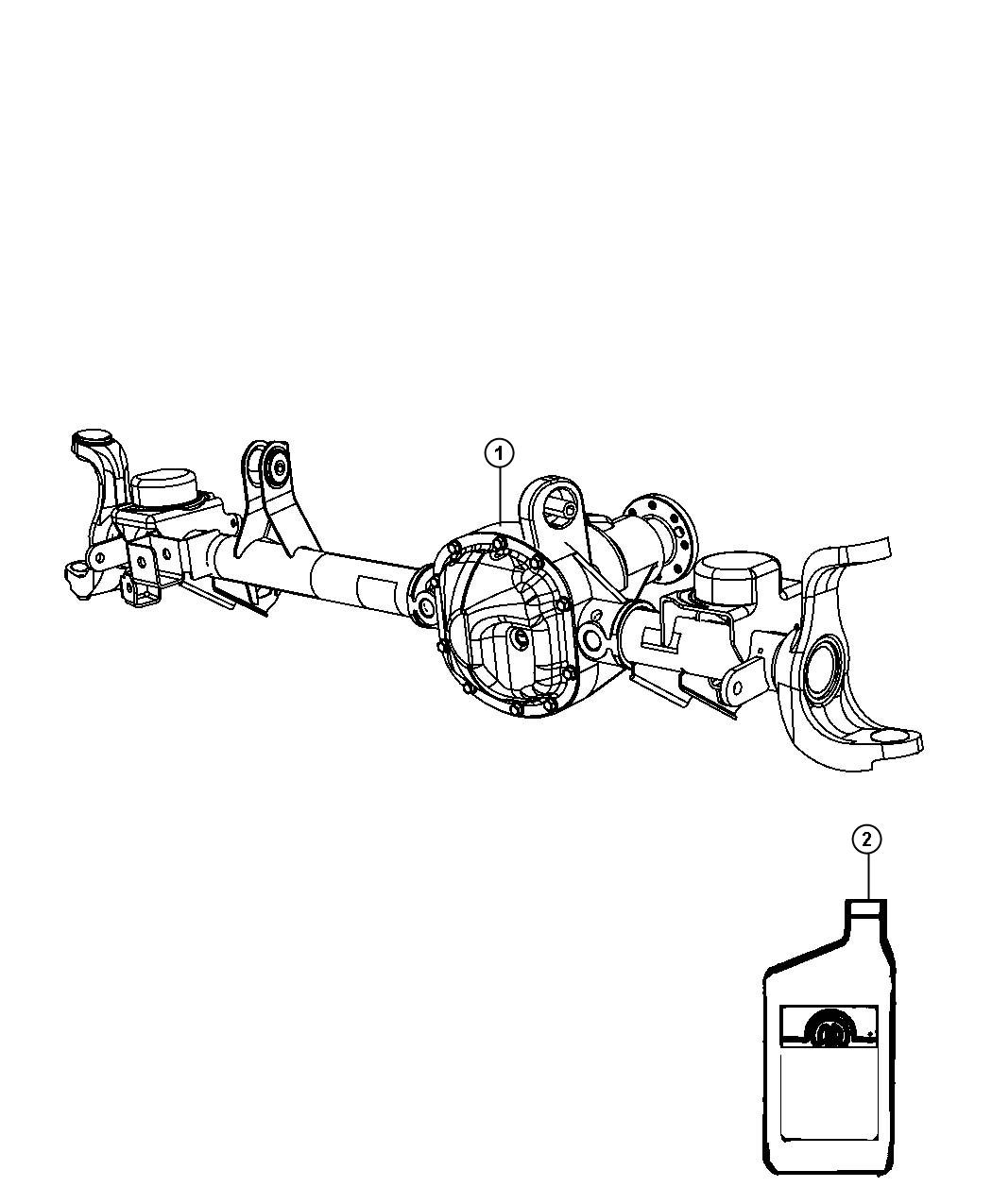 Diagram Axle Assembly,Front,4 Wheel Drive. for your 1997 Dodge Dakota   