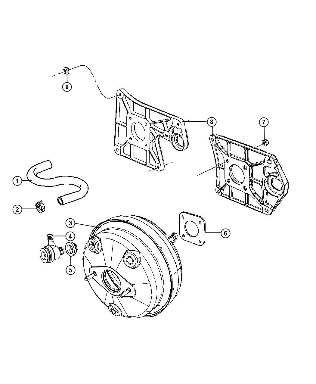 Full size assembly image of Booster, Vacuum Power Brake. (1/1)