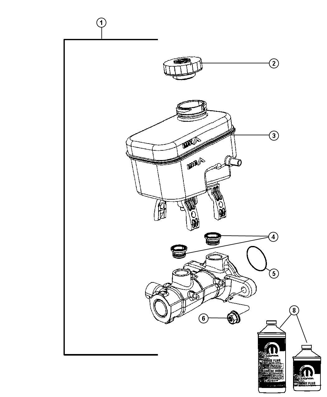 Diagram Master Cylinder,Brake. for your 1997 Jeep Grand Cherokee   