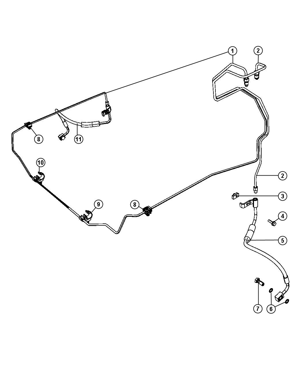 Full size assembly image of Brake Tubes and Hoses,Front. (1/1)