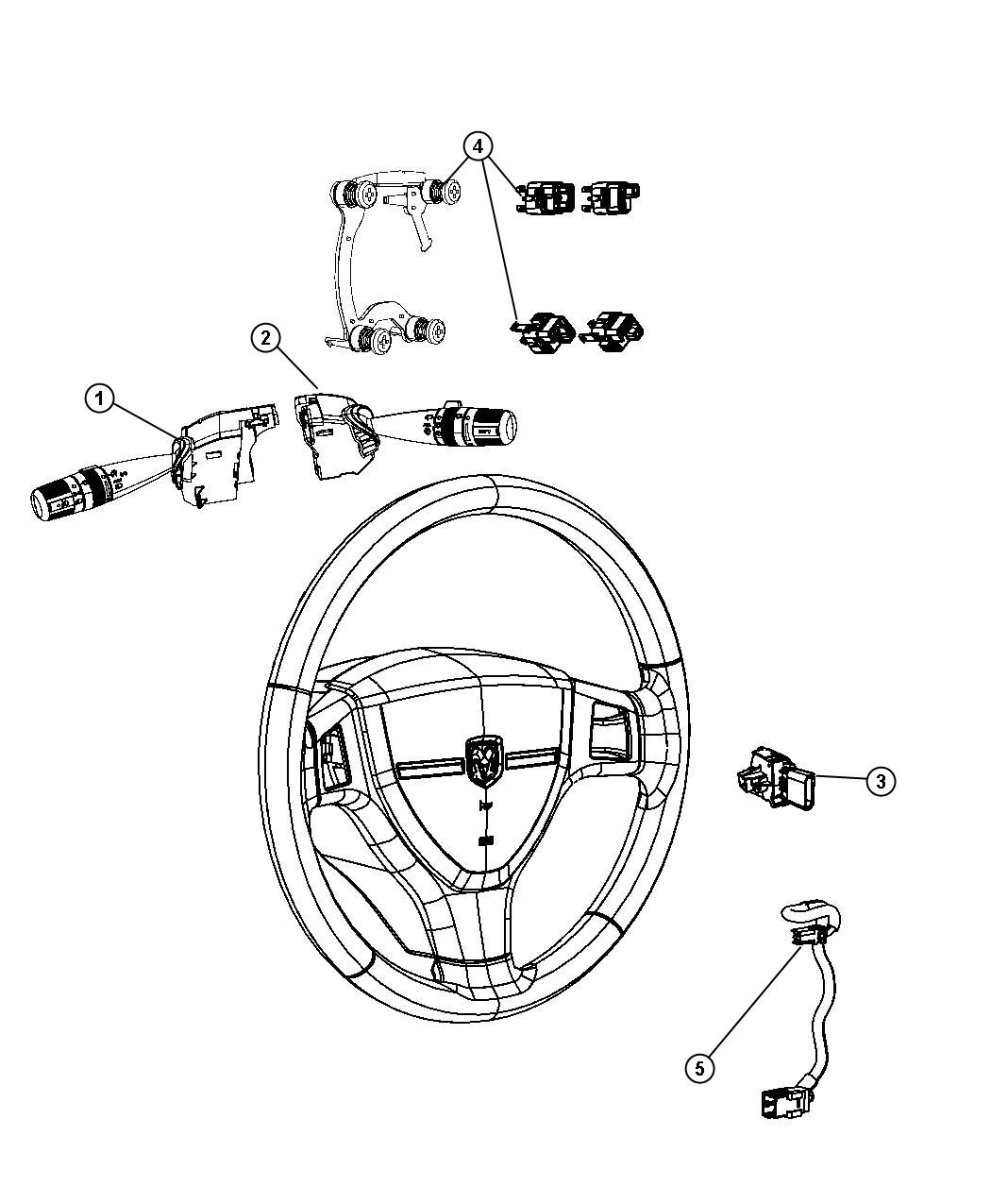 Diagram Switches Steering Column and Wheel. for your Chrysler