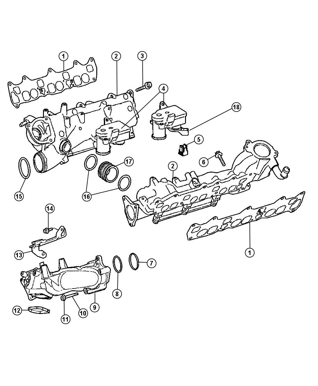 Diagram Intake Manifold 3.0L [3.0L V6 Turbo Diesel Engine]. for your 2023 Jeep Grand Cherokee LAREDO  