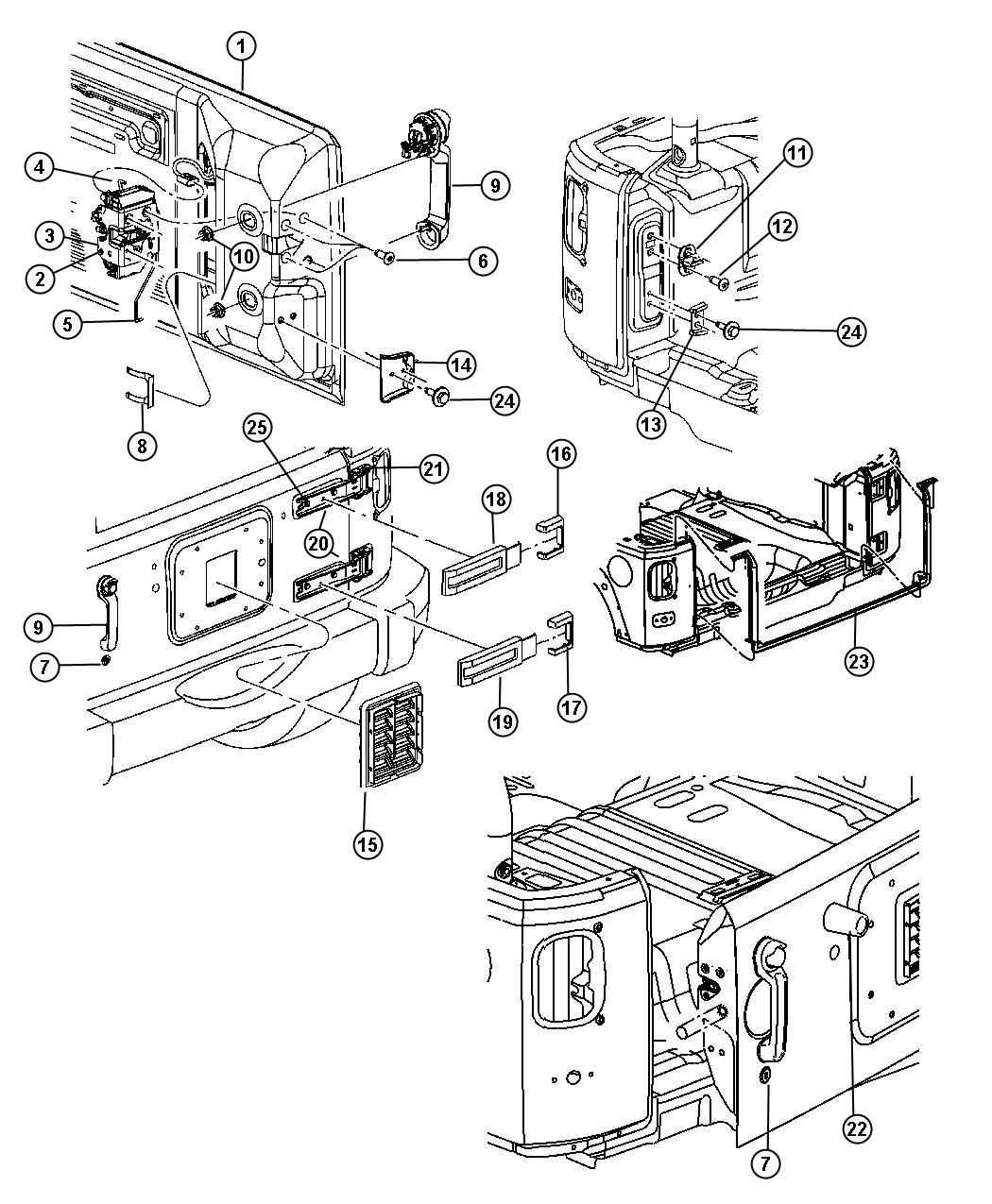 Diagram Tailgate - Jeep. for your Jeep Wrangler  