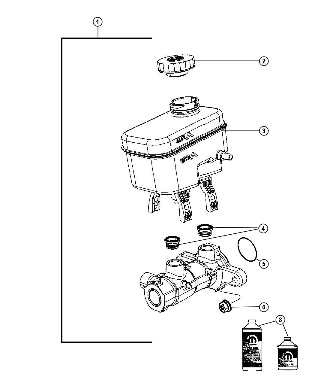 Diagram Master Cylinder,Brake. for your 1997 Jeep Grand Cherokee   