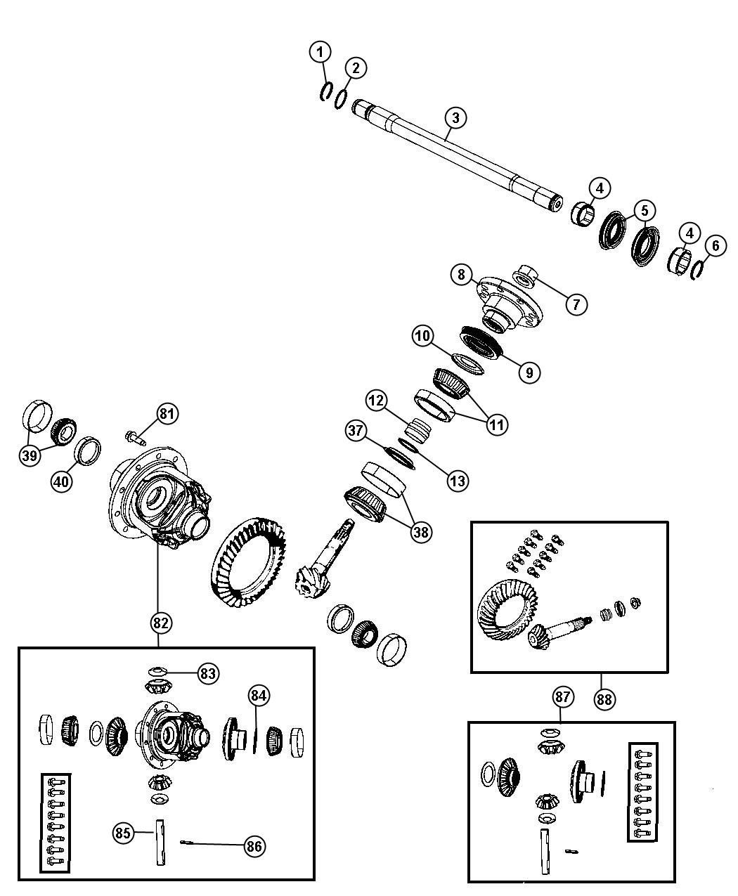 Diagram Differential Assembly, Front. for your Dodge