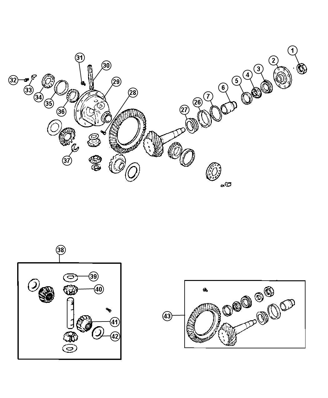 Diagram Differential Assembly,Rear. for your Dodge