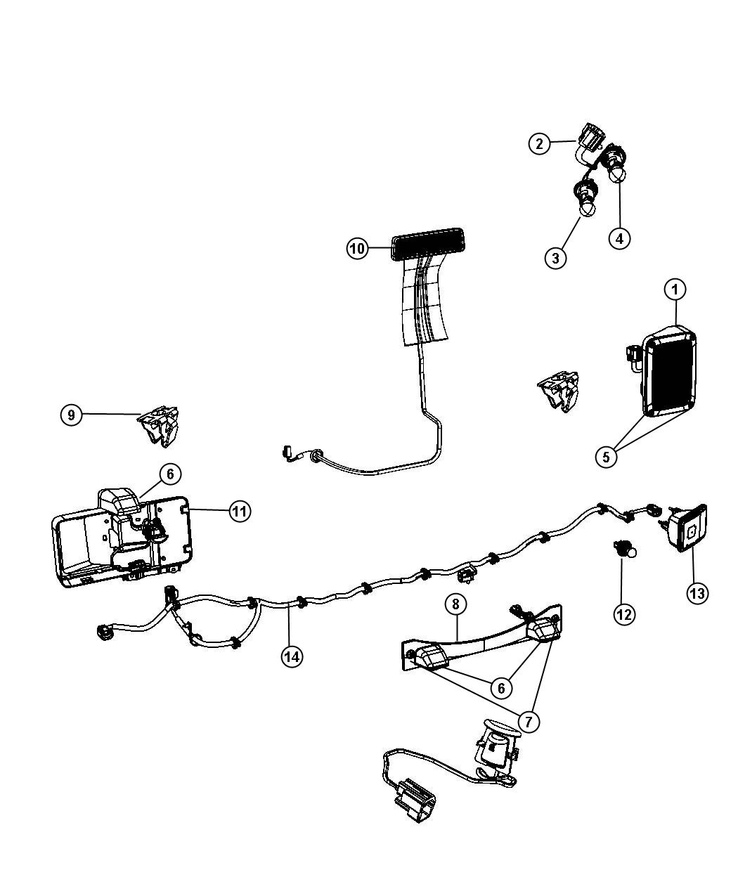 Diagram Lamps - Rear. for your 2024 Jeep Wrangler   