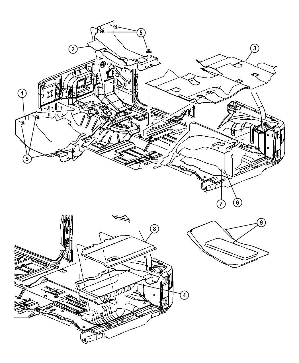 Diagram Carpet, Complete. for your Chrysler 300  M