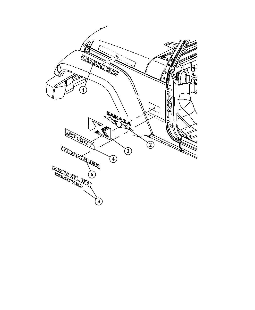 Diagram Decals and Tape Stripes. for your Jeep Wrangler  