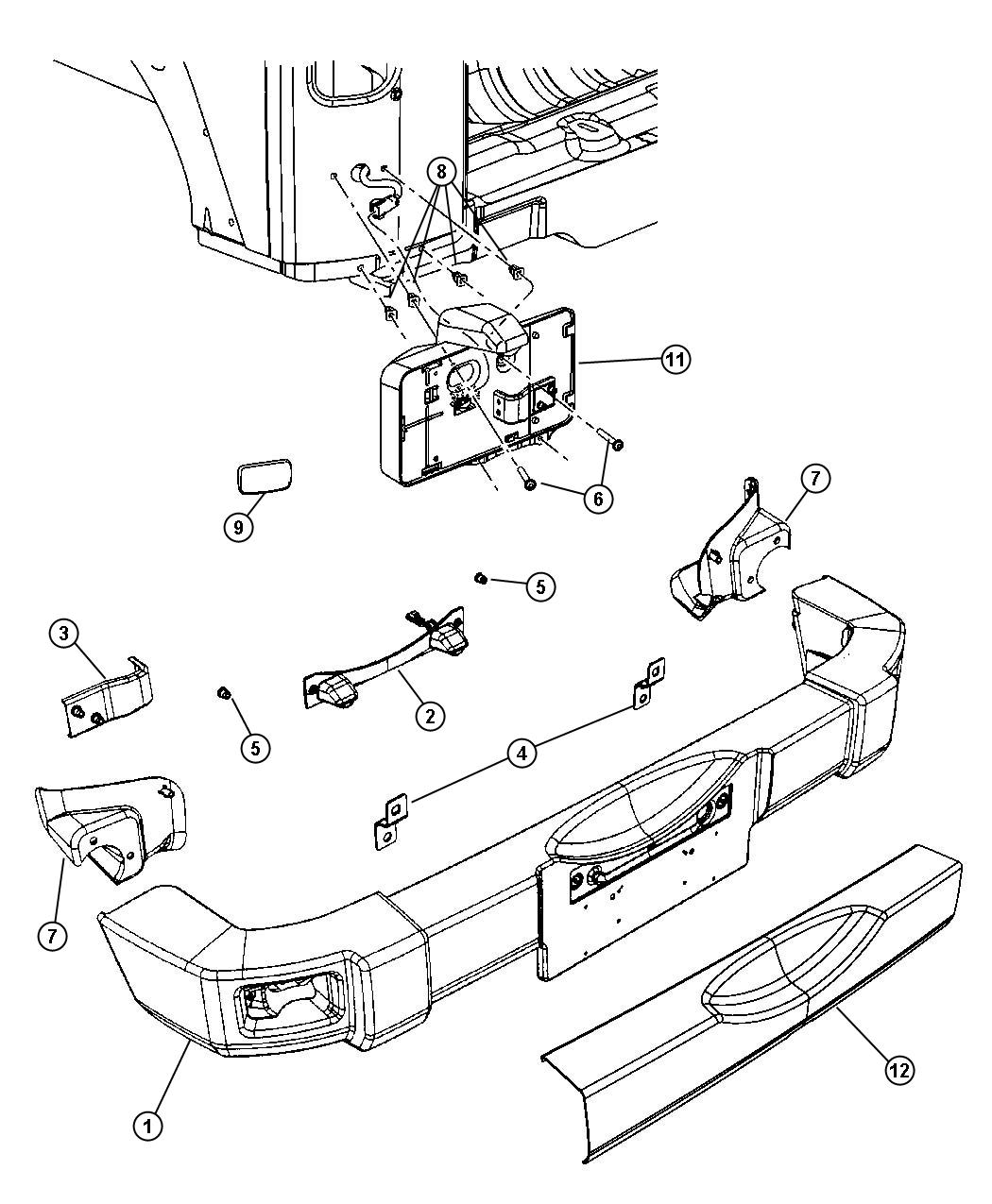 Diagram Rear Bumper. for your 2004 Jeep Wrangler   