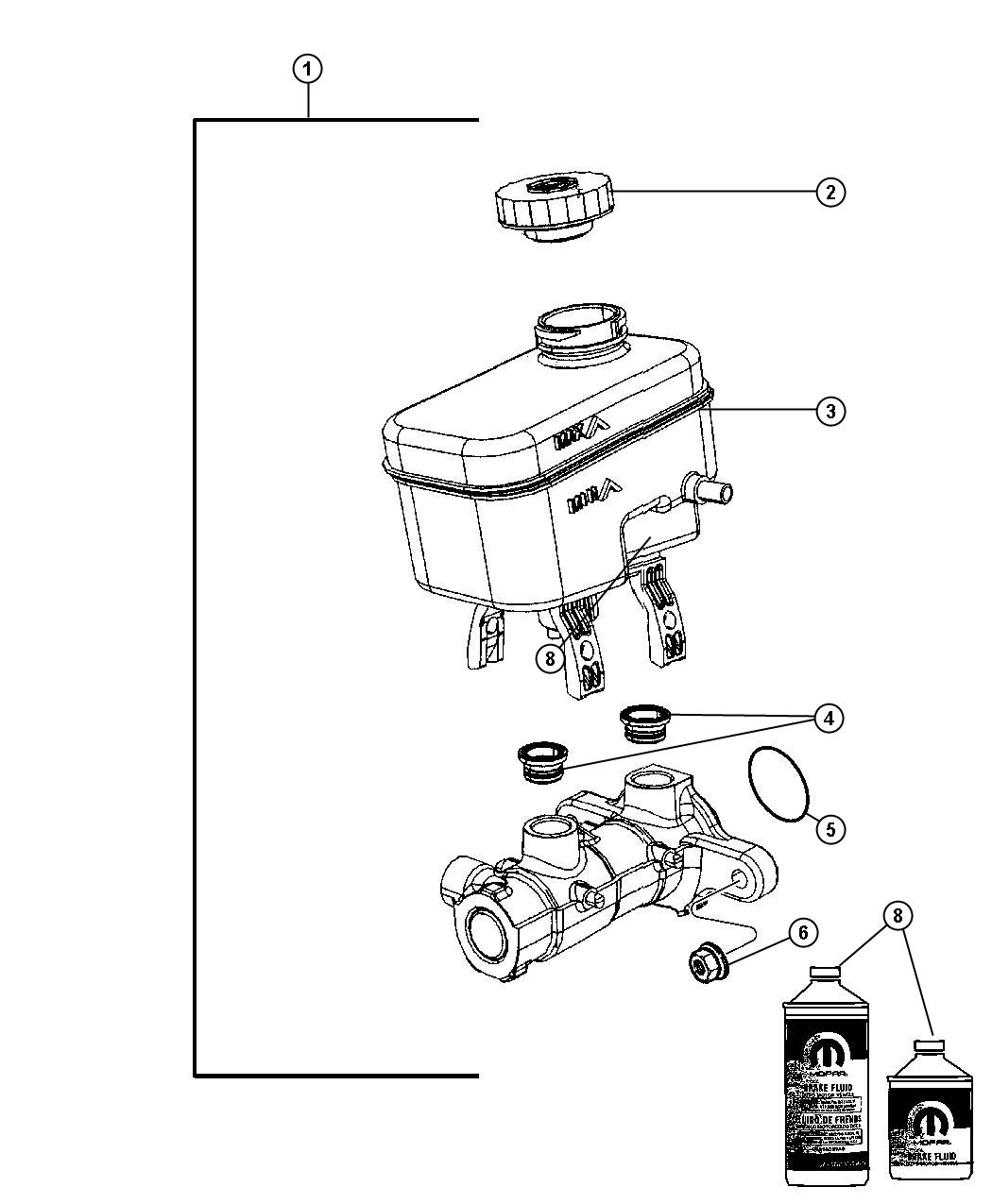 Diagram Master Cylinder,Brake. for your 1997 Jeep Grand Cherokee   